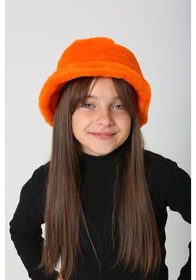 Çocuk Peluş Bucket Şapka Rkş-ç-01 Turuncu Turuncu