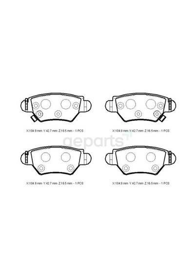 Arka Fren Balatası 1,4/1,7cc Disk 104,9x42,7x16,5 Bramax Opel Corsa - C - 2004-2006