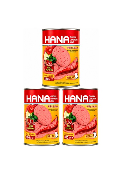 Hana Acılı Piliç Salam 380 Gr X3 Adet