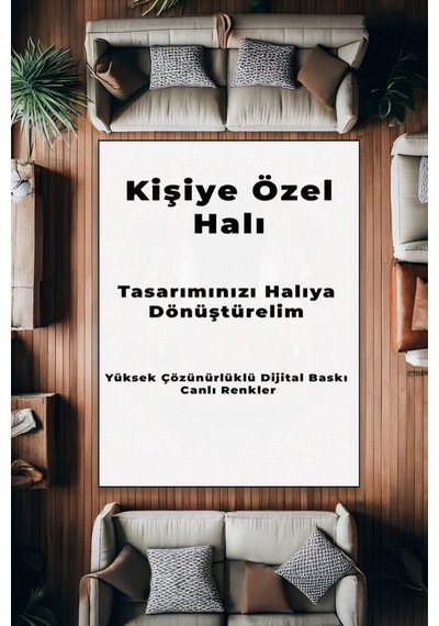 Kişiye Özel Baskılı Halı Salon Gamer Genç Odası Dijital Baskılı Kaymaz Taban Halı Siyah