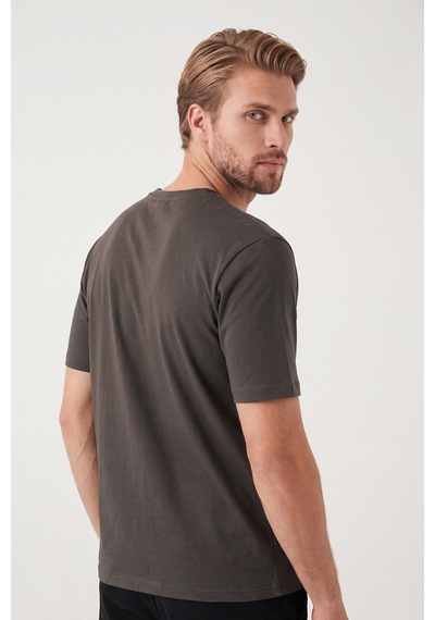 Buratti Pamuklu Relaxed Fit Bisiklet Yaka Basic T Shirt Erkek T Shirt 5905884 Kahve