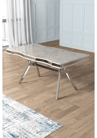 Canisa Vae Serisi 90x160 Lak Panel Beyaz Mermer Desen Krom Ayak Mutfak Masası Beyaz Mermer Desen Masa Ayaklar Krom Canisa Vae Serisi 90x160 Lak Panel Beyaz Mermer Desen Krom Ayak Mutfak Masası Beyaz Mermer Desen Masa Ayaklar Krom