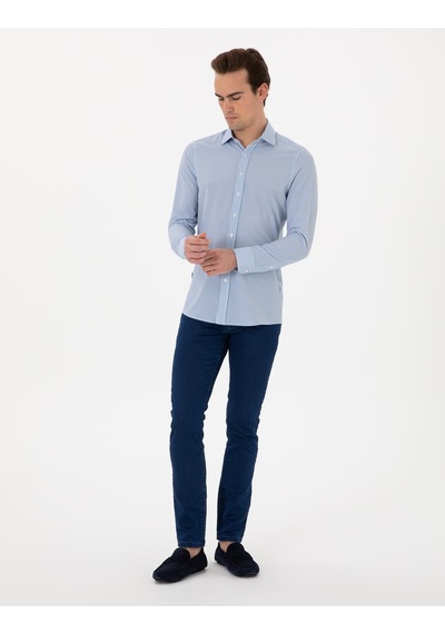 Pierre Cardin Erkek Mavi Gömlek Desenli 50303897-vr036 Mavi