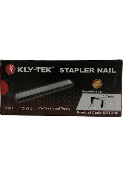 Kly-tek Seri Havalı Zımba Teli 0,9x12,7x6 Mm 5000 Adet 12'li Paket