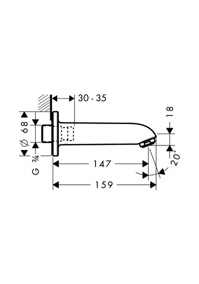 Hansgrohe Unıversal Kuvet Gagası 13414000 Krom