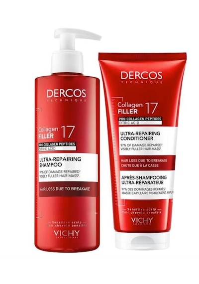 Vichy Dercos Collagen 17 Filler Şampuan 400 Ml + Saç Bakım Kremi 200 Ml Güçsüz