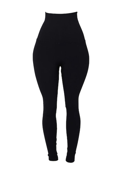 Fit & Fit Tayt Ekstra Yüksek Bel Geniş Kemer   Siyah Mevsimlik Kumaş Günlük Taytsiyah Xl Siyah