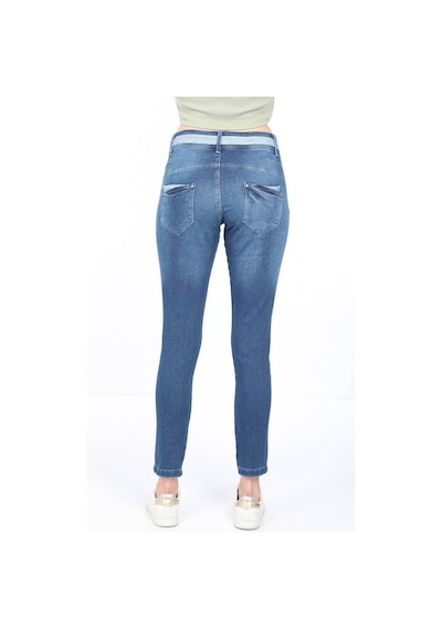 Kadın Belden Bağlamalı Jean Pantolon Mavi