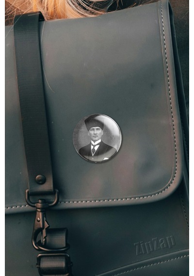 Ulu Önder Atatürk Mustafa Kemal Paşa Çanta Süsü İğneli Buton Rozet Seti 1 Adet Tekli