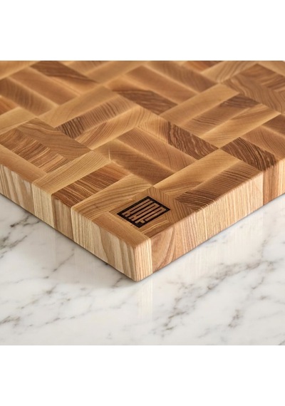 Kaf Ahşap Kesme Tahtası Dişbudak Beyaz End-grain Large