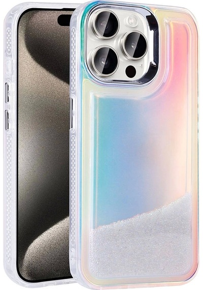 Apple Uyumlu iPhone 15 Pro Max Kılıf Airbagli Renkli Arka Yüzey Boncuk Tasarımlı Zore Kumul Kapak