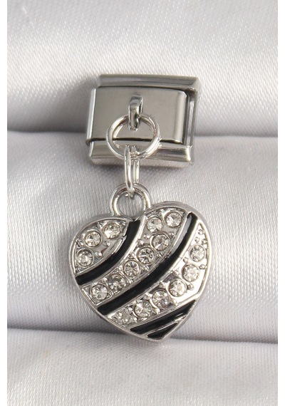 316l Çelik Gümüş Renk Zirkon Taşlı Model Nomination Charm