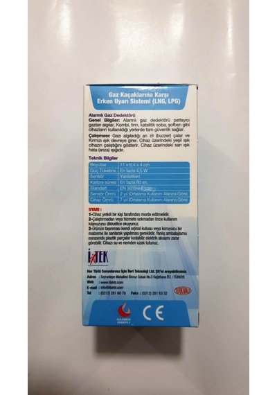 Gaz Alarm Cihazı Doğalgaz Lng Ve  Lpg