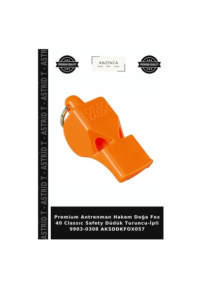 Premium Antrenman Hakem Doğa Fox 40 Classıc Safety Düdük Turuncu-ipli 9903-0308 Aksddkfox057