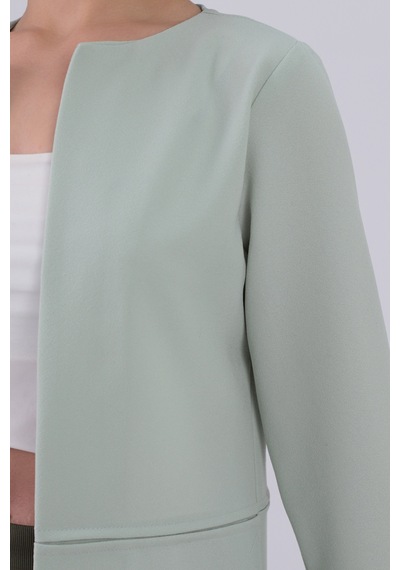 Armonika Kadın Mint Beli Dikişli Uzun Ceket Arm-26k001017
