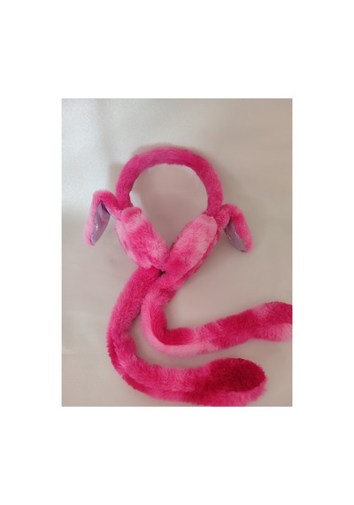 Sesli Hareketli Peluş Kulaklık Hedıyeli Epoksi Kitap Ayracı Pembe Pembe
