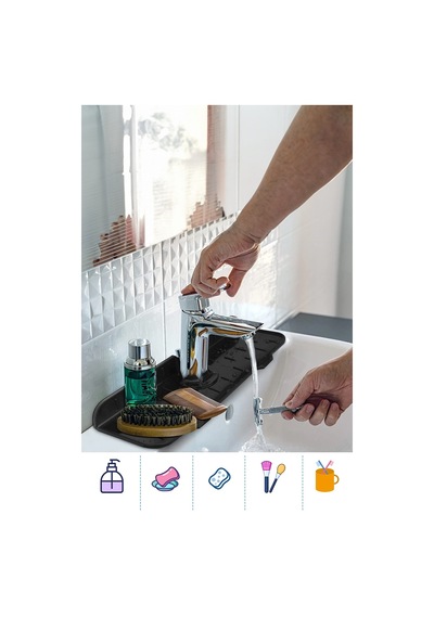 Thentech Slikon Mat Kaydırmaz Sızdırmaz Lavabo Sızıntıları İçin Yeni Gri