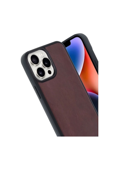 Apple, Uyumlu iPhone 14 Pro Max Kılıf Aras Deri Kapak - Bordo