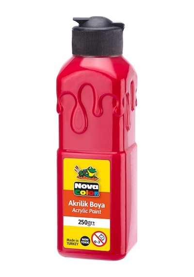 Nova Color Akrilik Boya 250 Gr Kırmızı Nc-3011 Çok Renkli