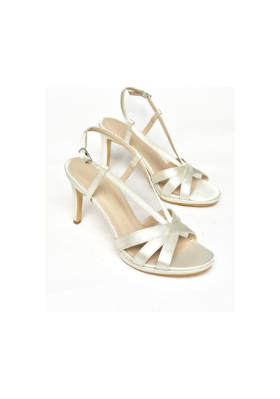 Fox Shoes S569714304 Sedef Kumaş İnce Topuklu Kadın Ayakkabı Sedef