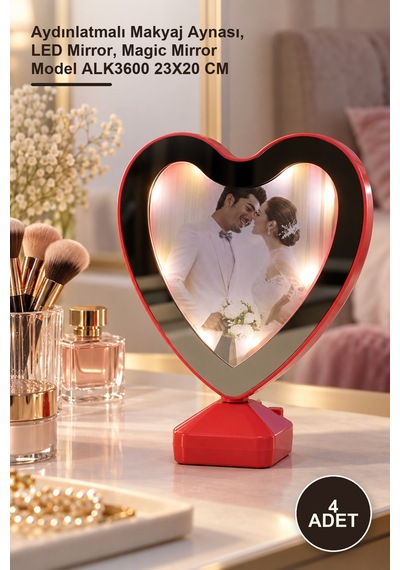4 Adet Ledli Sihirli Ayna Çerçeve Aydınlatmalı Makyaj Aynası, Led Mirror, Magic Mirror Model Alk3600 23x20 Cm Genel