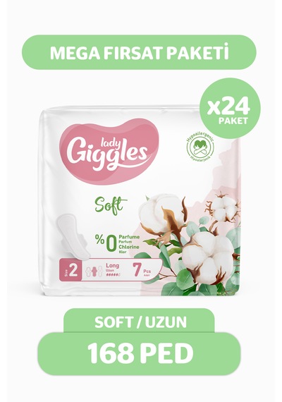 Giggles Lady Soft Hijyenik Ped Uzun Mega Fırsat Paketi 168 Adet