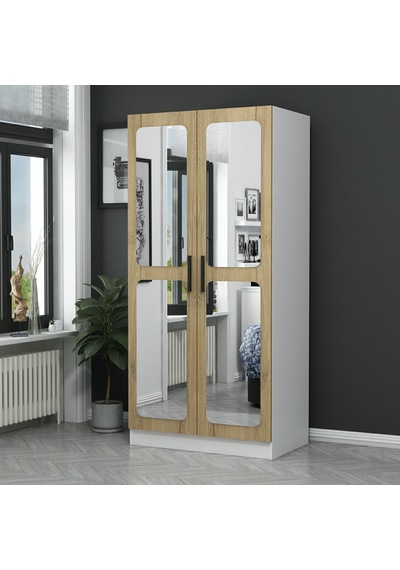 Kale 2 Kapaklı Aynalı Dolap - Pera Ceviz 190cm Ceviz