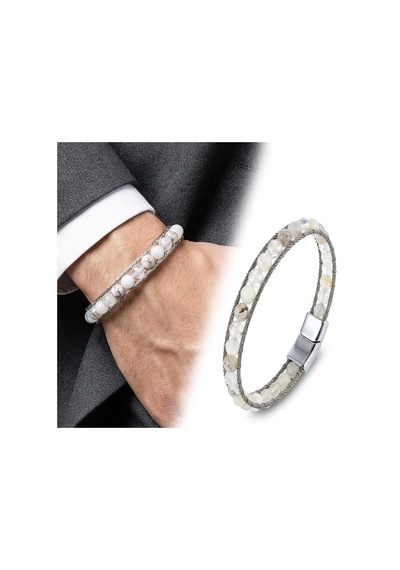 Moncuk Design Çelik Halat Ve Ay Taşı Doğaltaş Bileklik 33512b2dh12 Çok Renkli 01587196