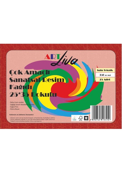 Sanatsal Resim Kağ. Dokulu Sulu Teknik 25x35 350gr 25yp