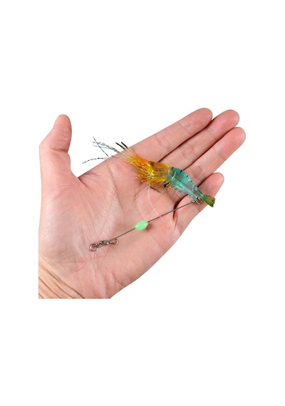 Valkyrie 7 Adet Kancalı Fosforlu Sahte Karides Balık Yemi Silikon 8cm 5gr Yapay Olta Yem Seti