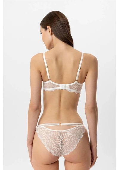 Pierre Cardin Lingerie 4886 Kadın Soft Push Up Dantelli Sütyen Takım Ekru