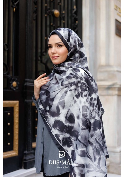Mimiyum Sarmaşık Leopar Şal Siyah