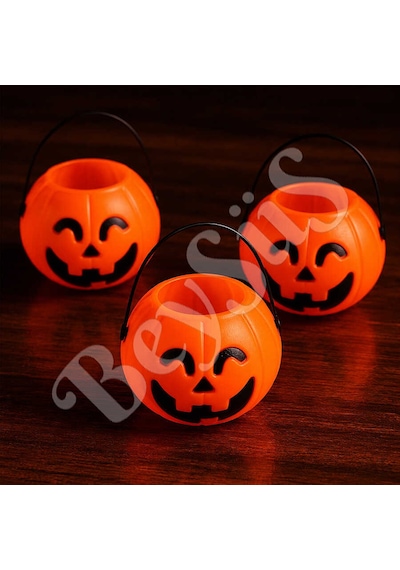 Beysüs Cadılar Bayramı Halloween Balkabağı Mini Şeker Kovası 6 Lı Tüm Yaşlar