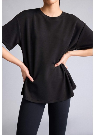 DeFactoFit Oversize Geniş Kalıp Bisiklet Yaka Sporcu Modal Kısa Kollu Siyah Tişört D7127AX25SPBK81 DeFactoFit Oversize Geniş Kalıp Bisiklet Yaka Sporcu Modal Kısa Kollu Siyah Tişört D7127AX25SPBK81