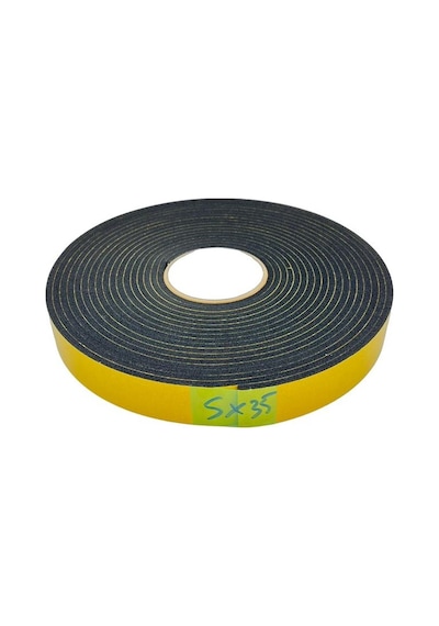 Contacall Endüstriyel Epdm Kauçuk Çift Taraflı Yapışkan Bantlı Yalıtım Süngeri 5mmx35 Mm 10 Metre