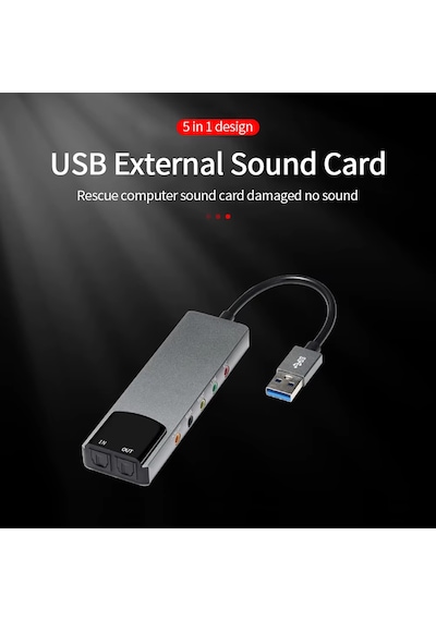 Usb 7.1 Kanal Harici Ses Kartı 5.1 S/pdıf Optik Giriş Çıkış 3.5mm