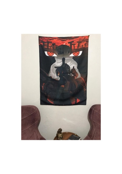 Naruto Itachi Desenli Tasarım Duvar Halısı