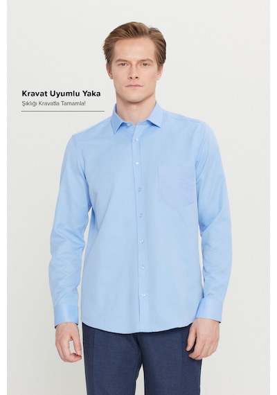AC&Co / Altınyıldız Classics Erkek Acık Mavı Pamuklu Tailored Slim Fit Dar Kesim Klasik Yaka Armürlü Cepli Gömlek Acık Mavı AC&Co / Altınyıldız Classics Erkek Acık Mavı Pamuklu Tailored Slim Fit Dar Kesim Klasik Yaka Armürlü Cepli Gömlek Acık Mavı