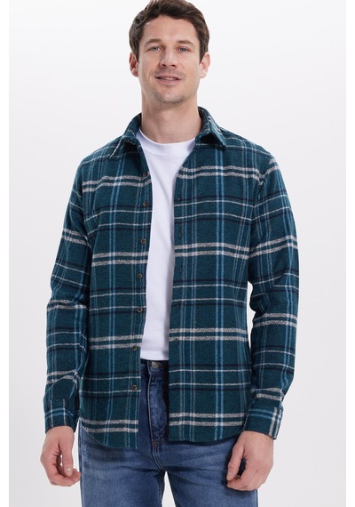 Tudors Erkek Slim Fit Dar Kesim Kareli Kışlık Oduncu Gömlek-42199 Mint Tudors Erkek Slim Fit Dar Kesim Kareli Kışlık Oduncu Gömlek-42199 Mint