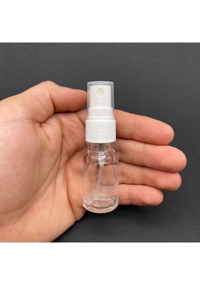10 Ml Şeffaf Cam Şişe Beyaz Spreyli , 10cc Şeffaf Spreyli Boş Şişe X 6 Adet