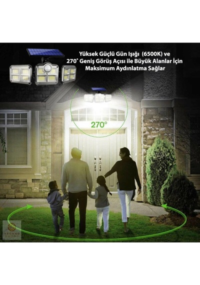 Uzaktan Kumandalı 122 Led Sensörlü Bahçe Lambası Renk