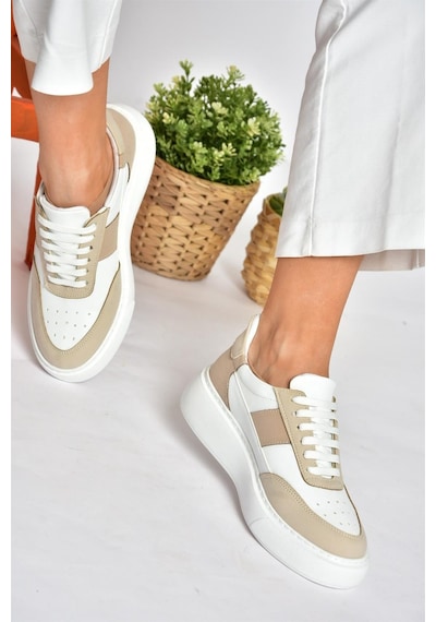 Fox Shoes P274048809 Beyaz/bej Günlük Kadın Spor Ayakkabı Sneakers Beyaz - Bej