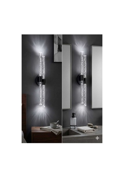 Bubbleflux Dubble Large 51 Cm Modern Tasarım Led Aplik - Duvar Lambası - Siyah - Elektrikli - Beyaz Led Siyah Elektrikli