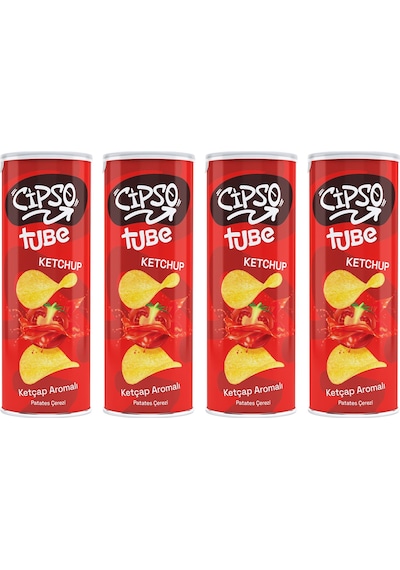 Cipso Tube Ketçap Aromalı Cips 160 Gr X 4 Adet