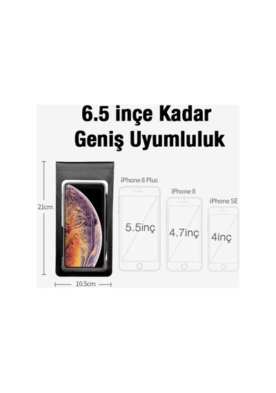 F1-c Su Geçirmez Bisiklet Gidon Telefon Tutucu- 5775 - Hs08377778-3911 Siyah Siyah