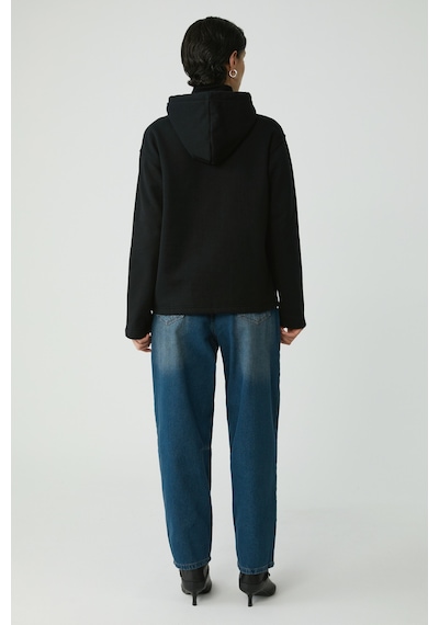 Ethıquet Pıper Kadın Içi Polarlı Yumuşacık Comfort Fit Kapüşonlu Kanguru Cepli Siyah Sweatshirt