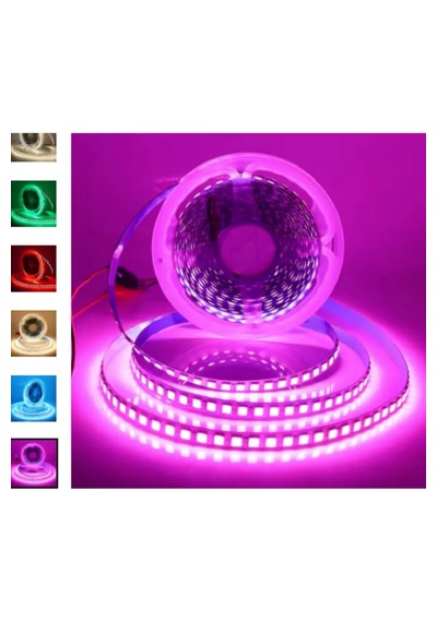 120 Ledli Pembe Işık Şerit Led 5 Metre 60 Watt Pembe 12 Volt