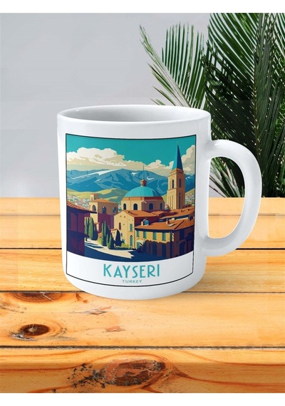 Kayseri Baskılı Kupa Bardak Kişiye Özel Desen Çok Renkli