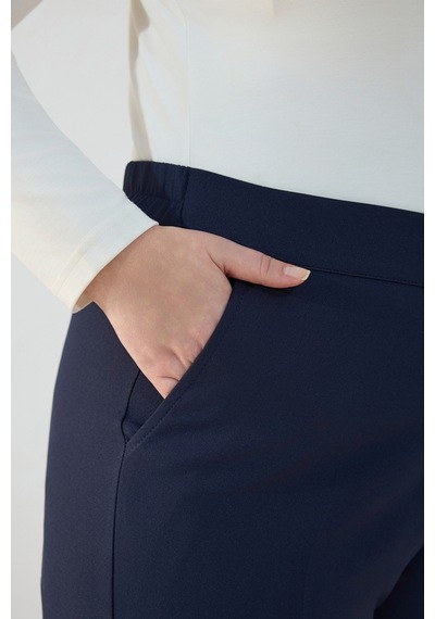 Aker Lacivert Beli Lastikli Dokuma Pantolon Lacivert Lacivert