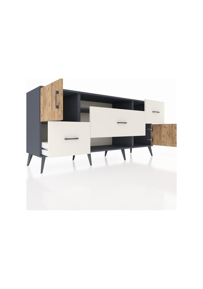 Hyperion Konsol 2 Raflı 3 Çekmeceli 2 Kapaklı 176x44x83 Antrasit-çam/aytaşı Çam/aytaşı Hyperion Konsol 2 Raflı 3 Çekmeceli 2 Kapaklı 176x44x83 Antrasit-çam/aytaşı Çam/aytaşı